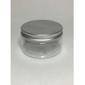100ml Clear Plastic Jar with Aluminium Silver Lid
