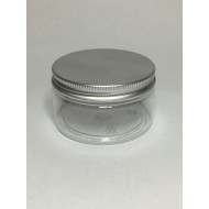 100ml Clear Plastic Jar with Aluminium Silver Lid