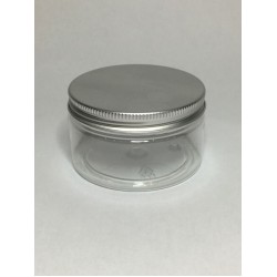 100ml Clear Plastic Jar with Aluminium Silver Lid
