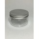 100ml Clear Plastic Jar with Aluminium Silver Lid