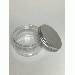 100ml Clear Plastic Jar with Aluminium Silver Lid