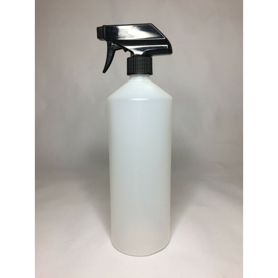 1000ml (1L) Natural HDPE Swipe Bottle with White Trigger Spray