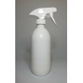 500ml White Olive Bottle with White Trigger Spray