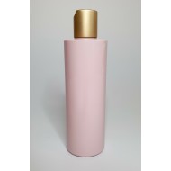 250ml Pink Cylindrical PET Plastic Bottles With Matt Gold Disc Top