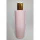 500ml Pink Cylindrical PET Plastic Bottles With Shiny Gold Disc Top