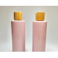 500ml Pink PET Plastic Cylinder Bottles with Bamboo Disc Top