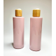 500ml Pink PET Plastic Cylinder Bottles with Bamboo Disc Top