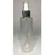 250ml Clear PET Cylindrical Bottles With Shiny Silver Atomiser