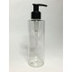 250ml Clear PET Cylindrical Bottles With Black Lotion Pump