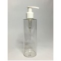 250ml Clear PET Cylindrical Bottles With White Lotion Pump