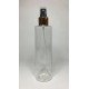 250ml Clear PET Cylindrical Bottles With Black & Gold Atomiser