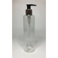 500ml Clear PET Cylinder Bottle with Silver Black Lotion Pump