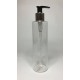 250ml Clear PET Cylindrical Bottles With Silver/Black Lotion Pump