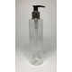 250ml Clear PET Cylindrical Bottles With Silver/Black Lotion Pump 250ml Clear PET Cylindrical Bottles With Silver/Black Lotion Pump