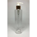 500ml Clear PET Cylinder Bottle with Chrome Silver & White Lotion Pump