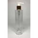 250ml Clear PET Cylindrical Bottles With Gold & White Pump