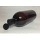 1000ml (1L) Amber PET Sirop Bottle with Black Flip Top Cap