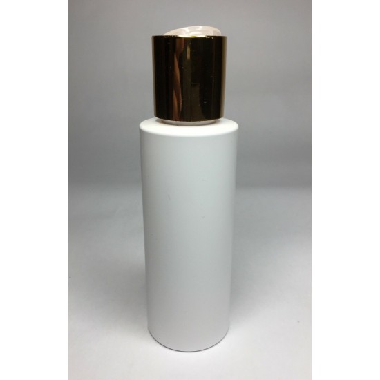 100ml White Cylinder Bottle with Shiny Gold Disc Top 100ml White Cylinder Bottle with Shiny Gold Disc Top