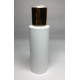 100ml White Cylinder Bottle with Shiny Gold Disc Top