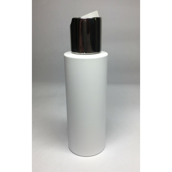 100ml White Cylinder Bottle with Shiny Silver Disc Top 100ml White Cylinder Bottle with Shiny Silver Disc Top