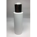 100ml White Cylinder Bottle with Shiny Silver Disc Top