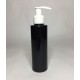 250ml Black PET Cylinder Bottle with White Lotion Pump