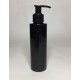 250ml Black PET Cylinder Bottle with Black Lotion Pump