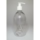 500ml Clear PET Sirop Bottle With White Lotion Pump