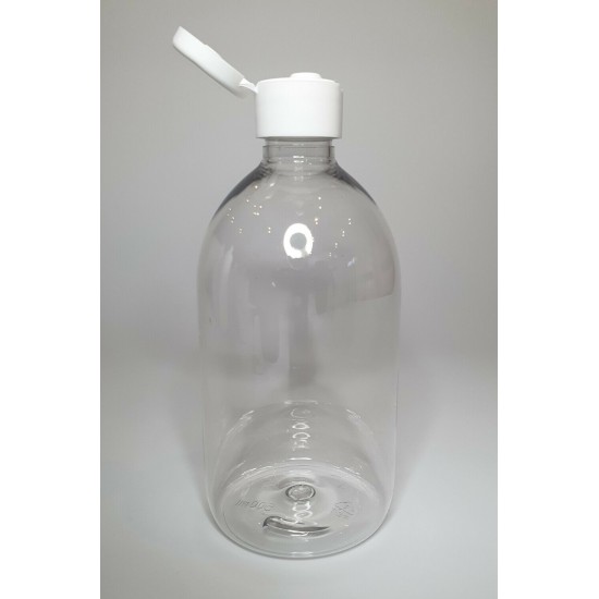 500ml Clear Sirop Bottle with White Flip Top Cap