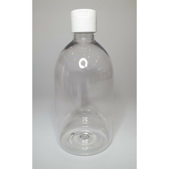 500ml Clear Sirop Bottle with White Flip Top Cap