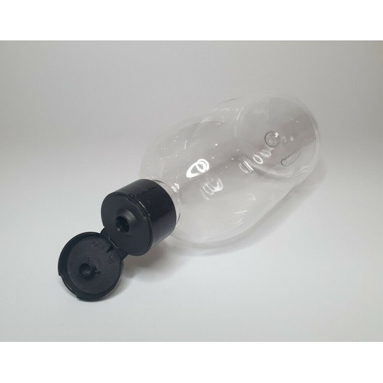 500ml Clear Sirop Bottle with Black Flip Top Cap