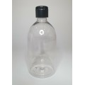 500ml Clear Sirop Bottle with Black Flip Top Cap