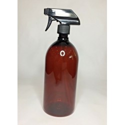 1000ml (1L) Amber PET Sirop bottle with Black Trigger Spray