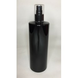 500ml Black PET Cylinder Bottle With Black Cream Pump And Overcap