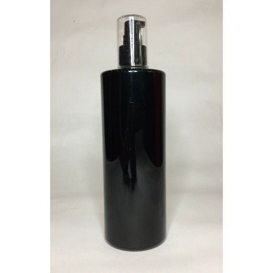 500ml Black PET Cylinder Bottle With Black Cream Pump And Overcap