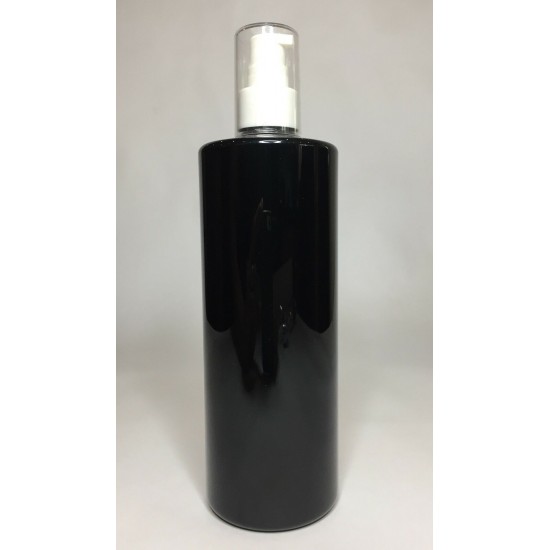 250ml Black PET Cylinder Bottle with White Cream Pump