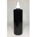 500ml Black PET Cylinder Bottle With White Atomiser Spray