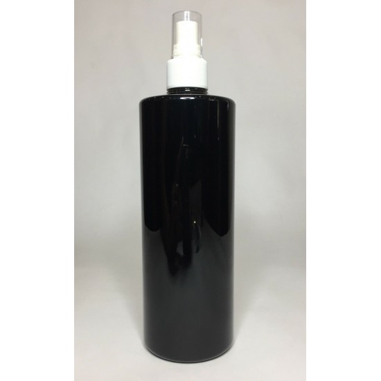 500ml Black PET Cylinder Bottle With White Atomiser
