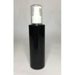 250ml Black PET Cylinder Bottle with White Cream Pump