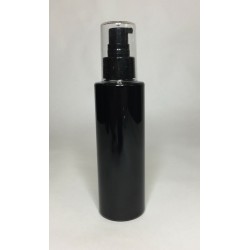250ml Black PET Cylinder Bottle with Black Cream Pump