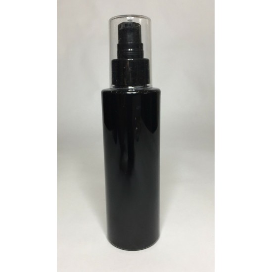 250ml Black PET Cylinder Bottle with Black Cream Pump