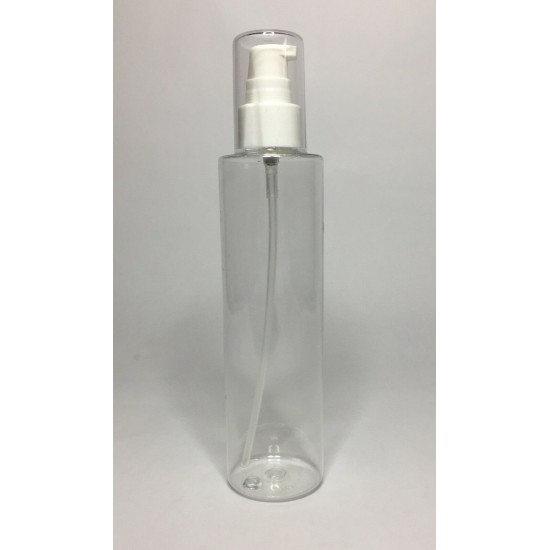 150ml Clear PET Cylinder Bottle with White Cream Pump 150ml Clear PET Cylinder Bottle with White Cream Pump