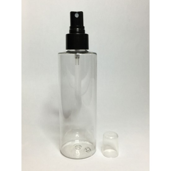 150ml Clear PET Cylinder Bottle with Black Atomiser 150ml Clear PET Cylinder Bottle with Black Atomiser