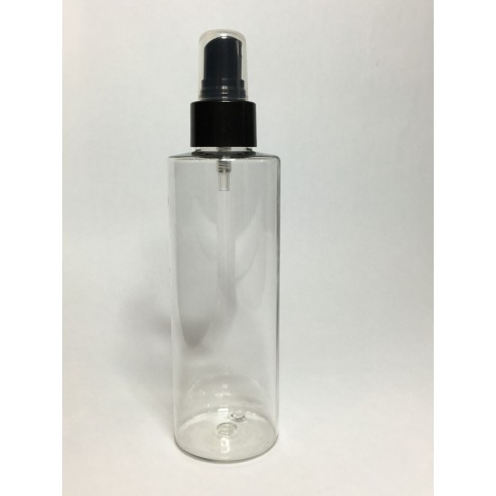 150ml Clear PET Cylinder Bottle with Black Atomiser 150ml Clear PET Cylinder Bottle with Black Atomiser