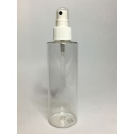 150ml Clear PET Cylinder Bottle with White Atomiser