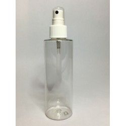 150ml Clear PET Cylinder Bottle with White Atomiser