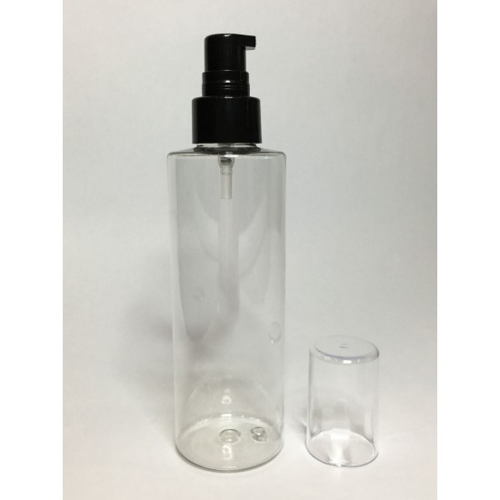 150ml Clear PET Cylinder Bottle Black Cream Pump 150ml Clear PET Cylinder Bottle Black Cream Pump