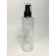 200ml Clear PET Cylinder Bottle with Black Cream Pump