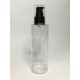 250ml Clear PET Cylinder Bottle & Black Cream Pump