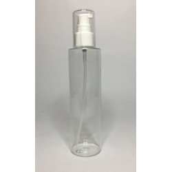 150ml Clear PET Cylinder Bottle with White Cream Pump